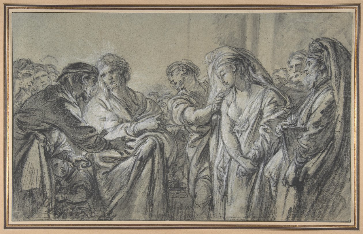 Christus und die Ehebrecherin von François Boucher