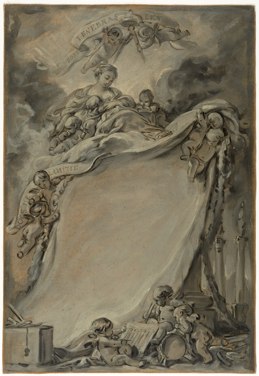 Diplom der Freimaurer von Bordeaux von François Boucher