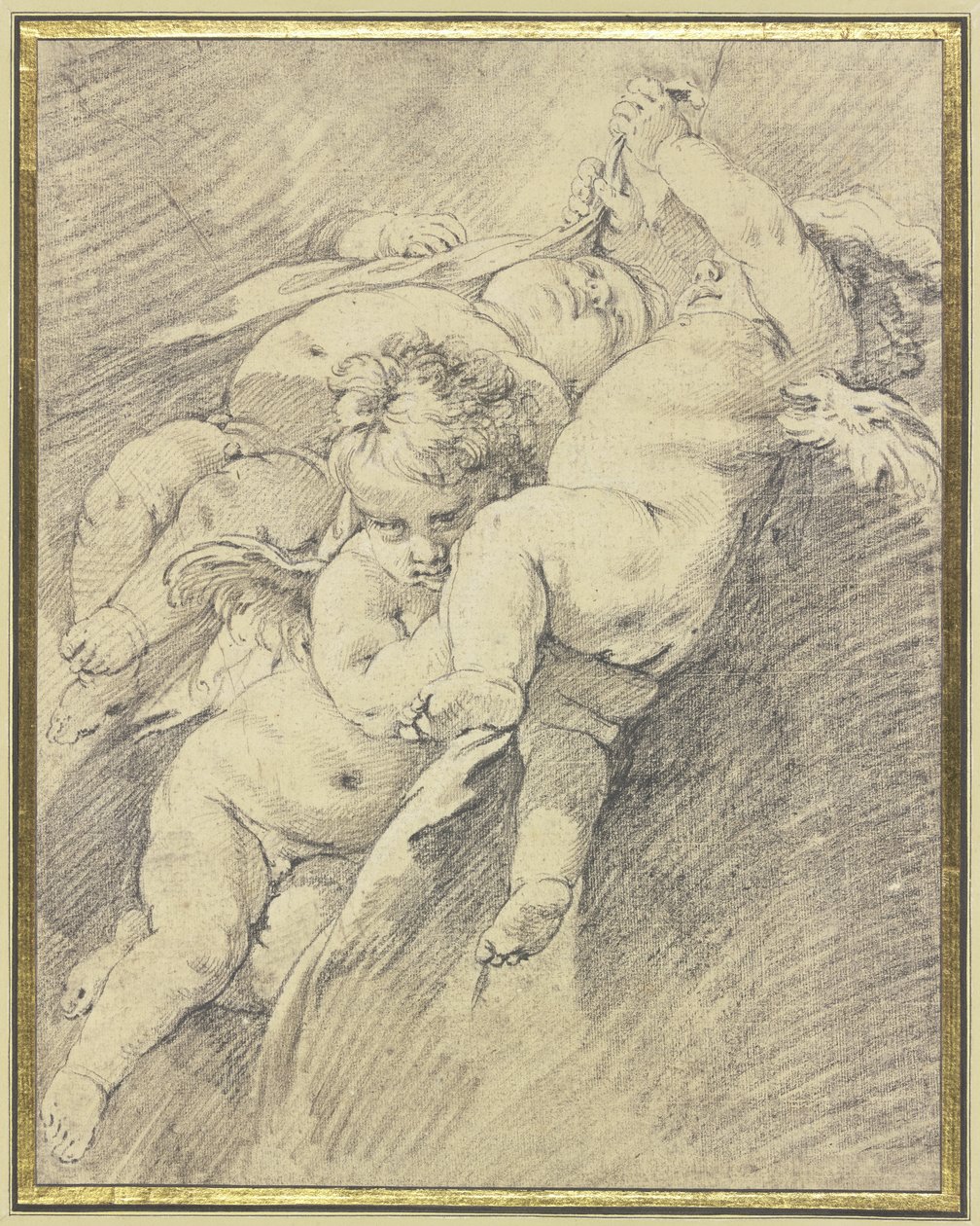 Drei in der Luft schwebende Engel von François Boucher