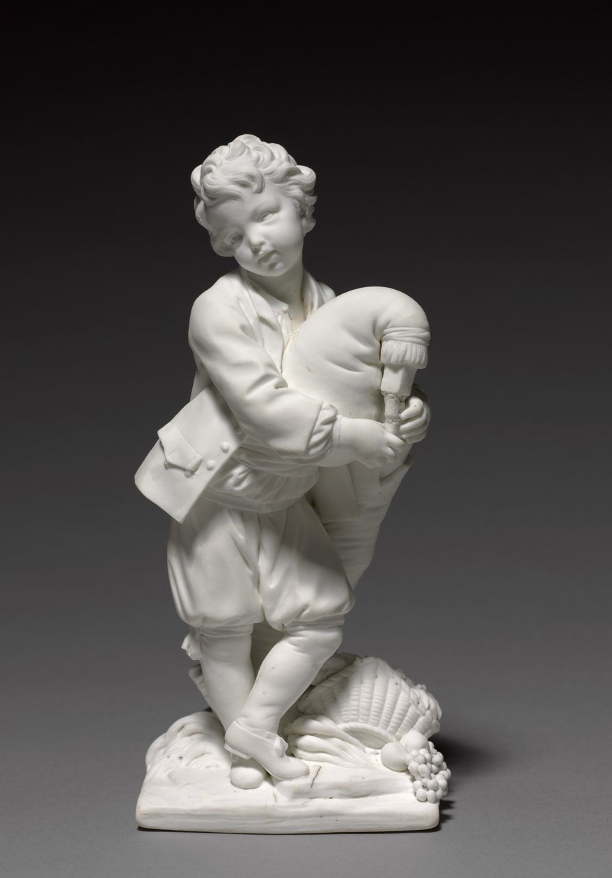 Figur des Dudelsackspielers, hergestellt von Vincennes Factory, modelliert von Pierre Blondeau, 1748-1752 von François Boucher