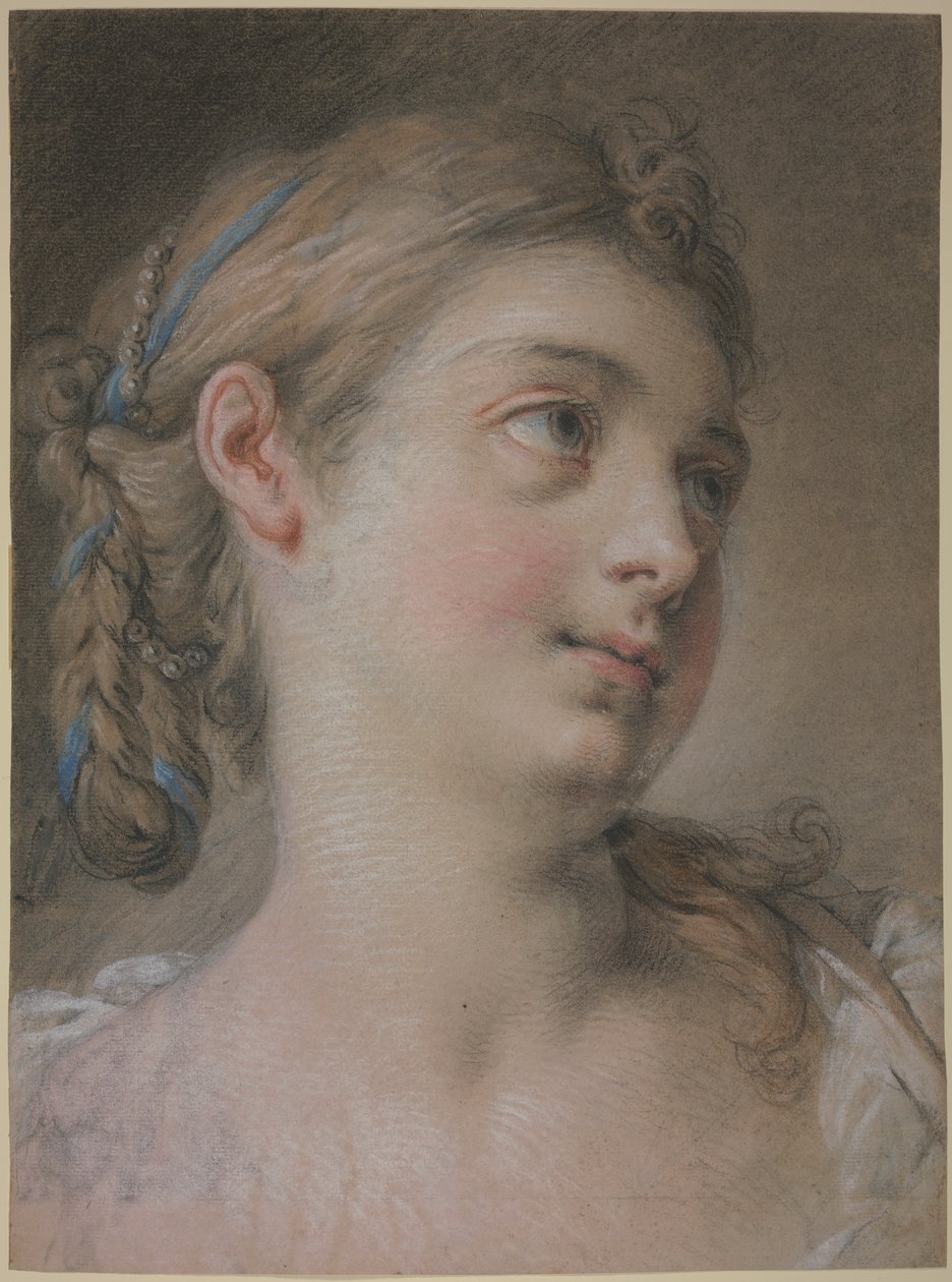 Frauenkopf nach rechts gewandt von François Boucher