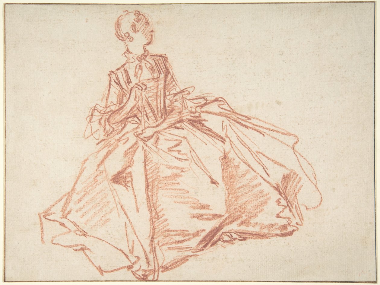 Sitzende Frau mit Fächer von François Boucher