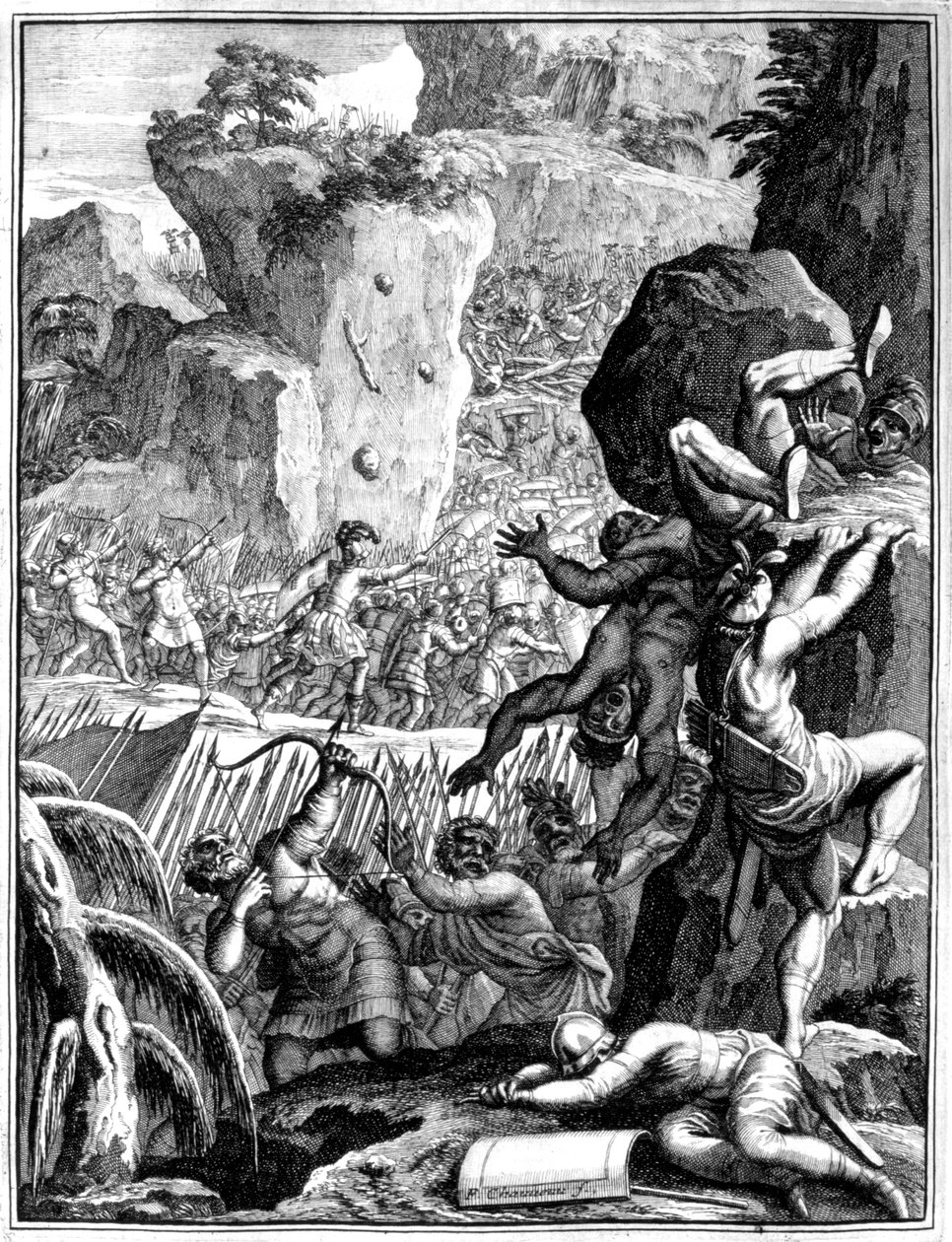Truppen unter Alarich I., König der Westgoten, in der Schlacht von Francois Chauveau