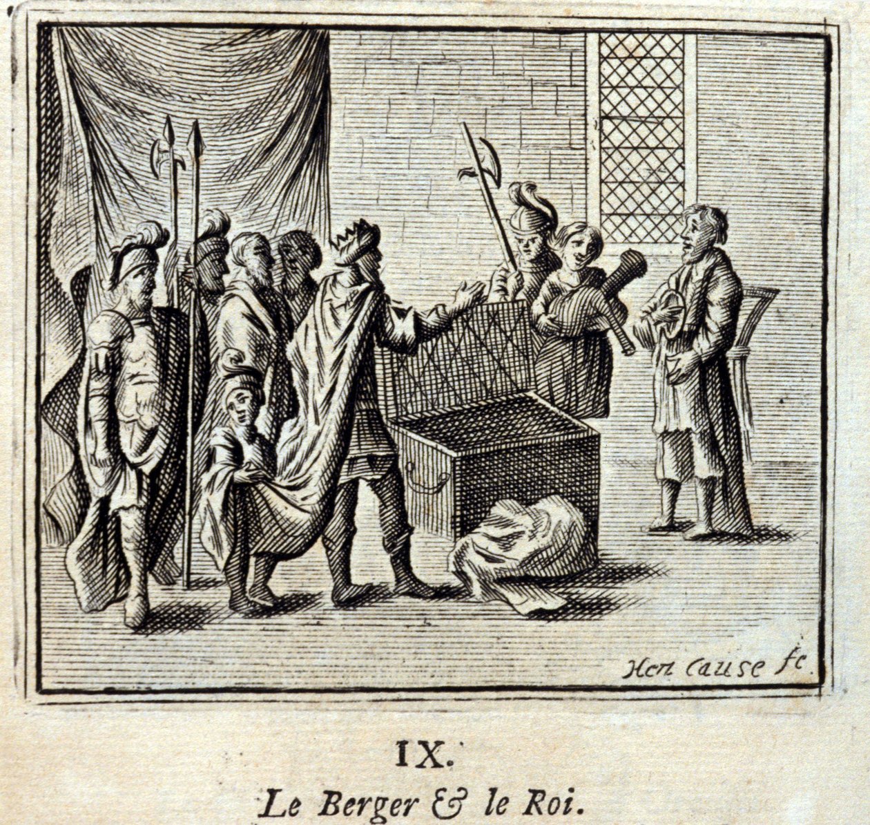 Der Hirte und der König. Fabeln von Jean de La Fontaine. Illustration von François Chauveau. Ausgabe von 1728. von Francois Chauveau