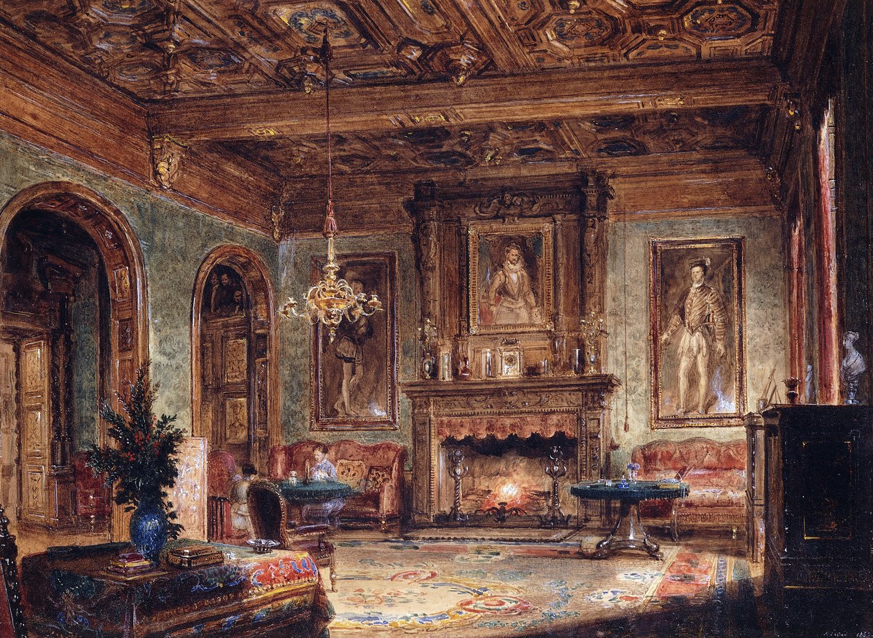 Der Salon im Schloss von Marchais, 1852 von Francois Edme Ricois