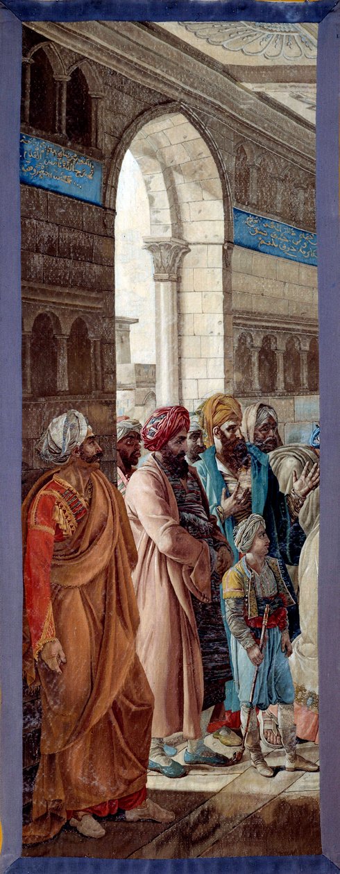 Ägyptische Expedition (1798-1801): General Napoleon Bonaparte überreicht dem Militärchef Mohammed El Koraim, Gouverneur von Alexandria, ein Schwert, um den Wert zu ehren, mit dem er seine Stadt verteidigt hat, und bestätigt ihn in seinem Amt von Francois Henri Mulard