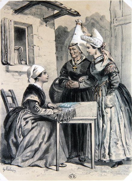 Spitzenmacherinnen von Caen in der Normandie, aus 