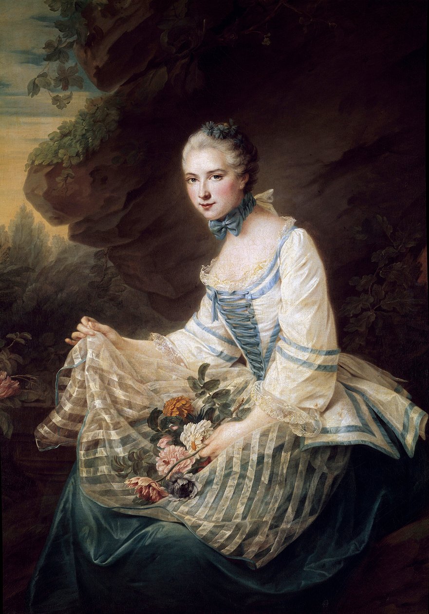 Porträt von Louise Elisabeth de Maille Karman, Marquise von Soran. Gemälde von François Hubert Drouais (1727-1775) 1757 von Francois Hubert Drouais