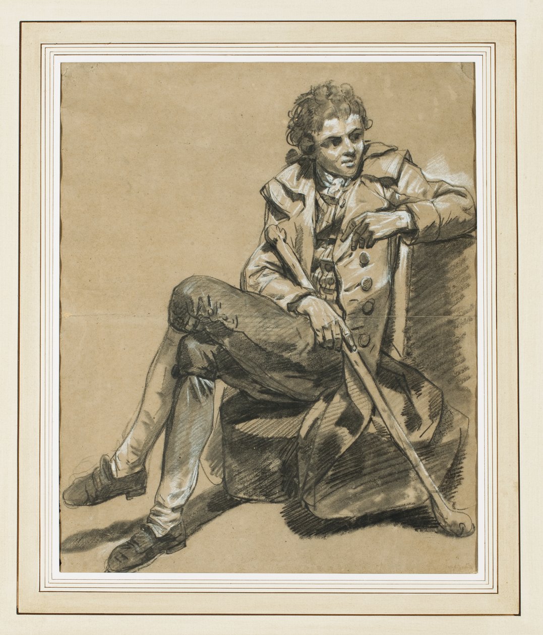 Ein sitzender Mann mit Keule von Francois Louis Joseph Watteau
