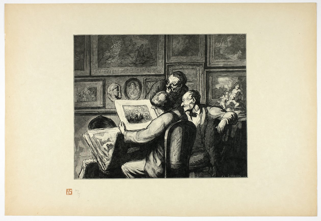 Die Kunstliebhaber, aus Tirage Unique de Trente-Six Bois von Francois Louis Schmied