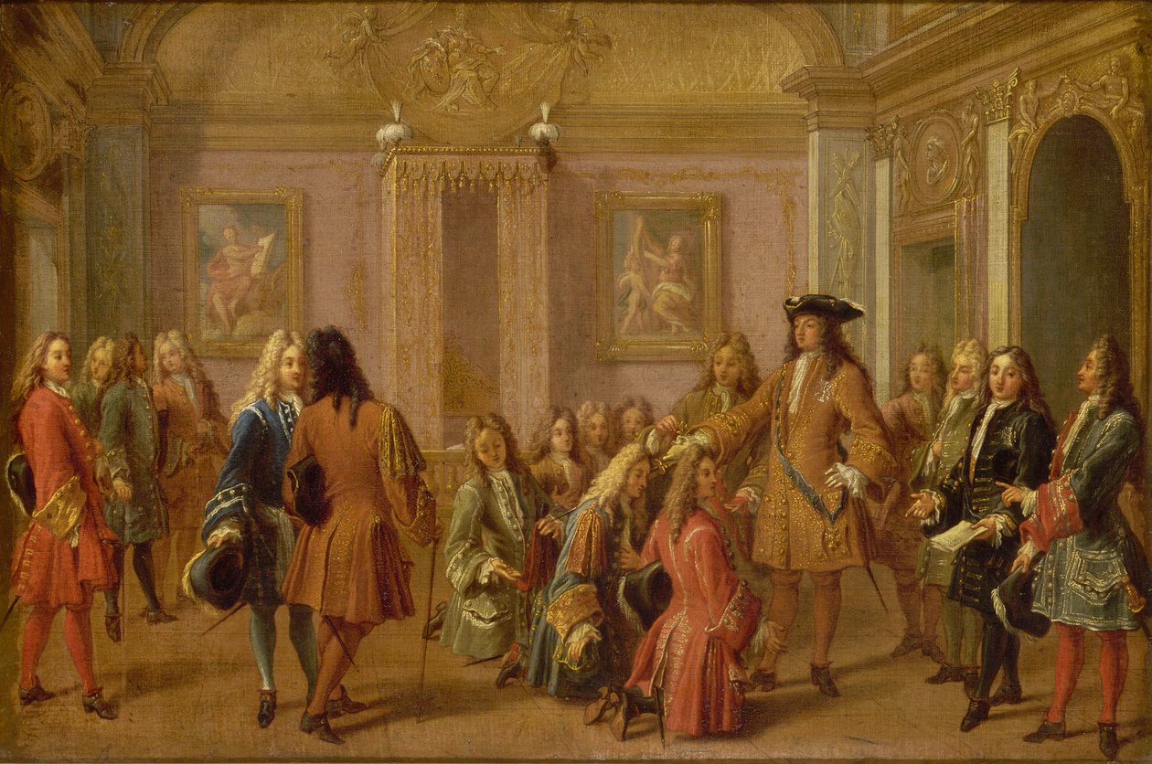 Die erste Beförderung der Ritter von Saint Louis durch Ludwig XIV., Versailles 8. Mai 1693 von Francois Marot