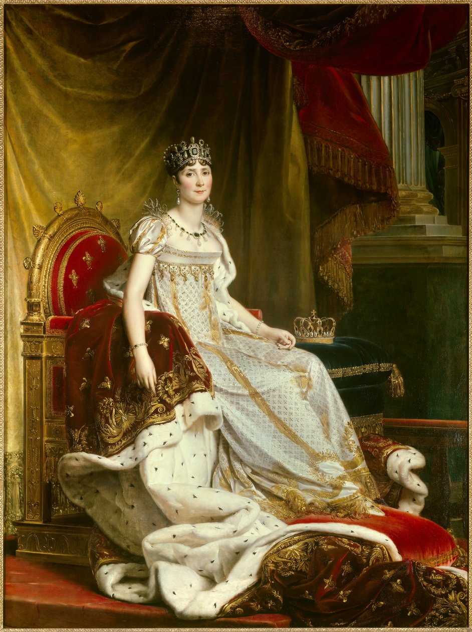 Porträt der Kaiserin Josephine de Beauharnais (1763-1814) im Krönungsgewand, Gemälde von François Gérard (1770-1837). Dim. 2,1x1,3 m. Fontainebleau, Schloss Fontainebleau von Baron François Pascal Simon Gérard