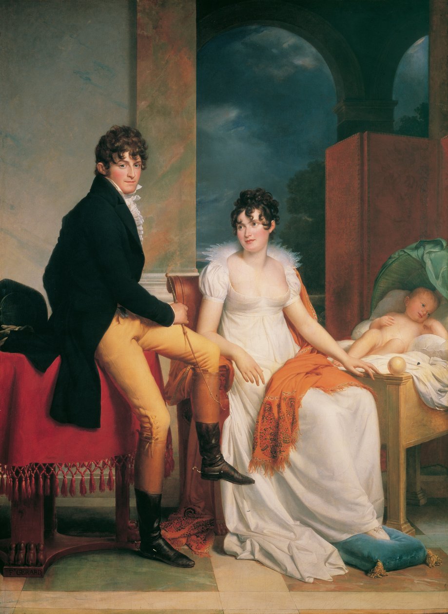 Moritz Christian Reichsgraf von Fries mit seiner Frau Maria Theresia Josepha, geb. Prinzessin Hohenlohe-Waldenburg-Schillingsfürst, und dem Sohn Moritz von Francois Pascal Simon Gerard