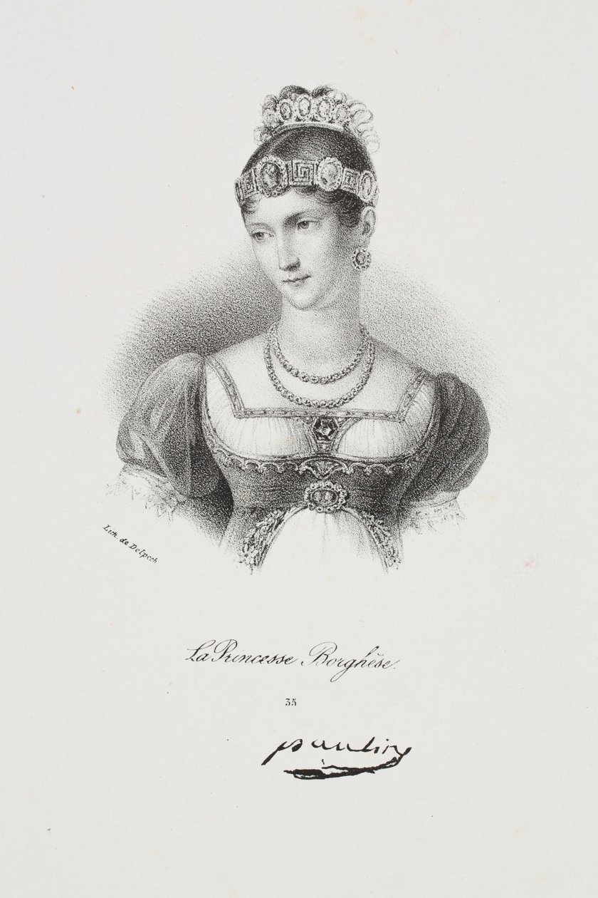 Porträt von Prinzessin Pauline Borghese (Marie Paulette Bonaparte) von Francois Seraphin Delpech