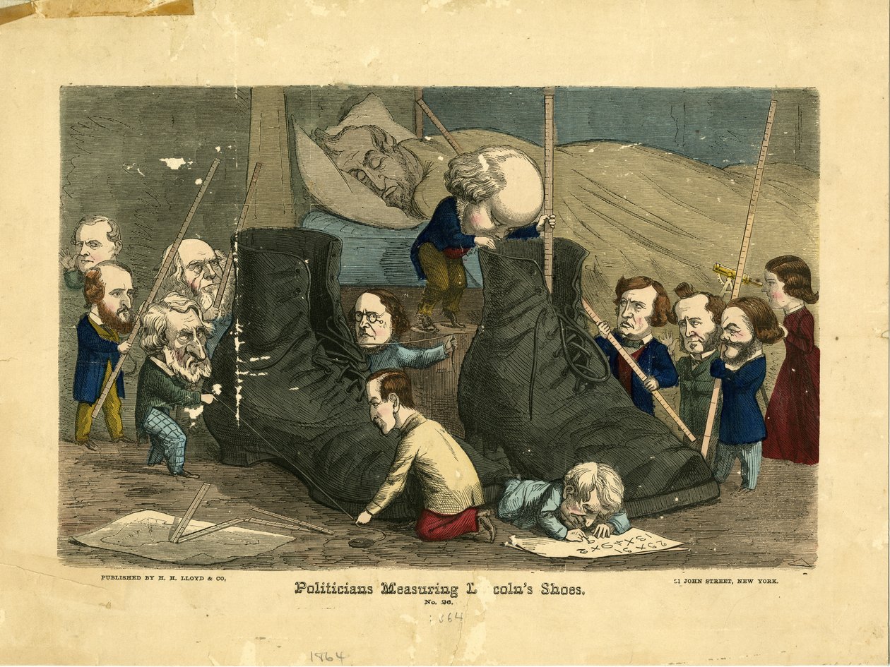 Politiker messen Lincolns Schuhe, 1864 von Frank Bellew