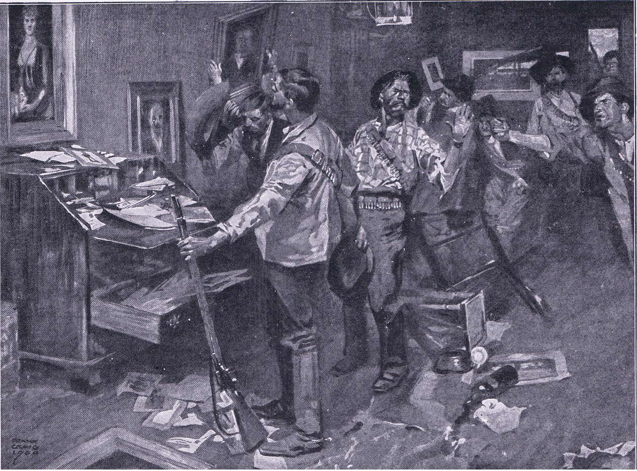 Selbst von Feinden respektiert: Ein Vorfall bei einem Burenüberfall in Natal, Illustration aus After Pretoria: The Guerilla War, 1902 von Frank Craig