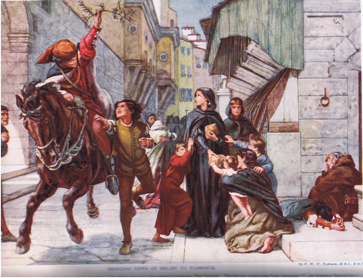 Nachricht von der Erleichterung nach Florenz bringen, Illustration aus 