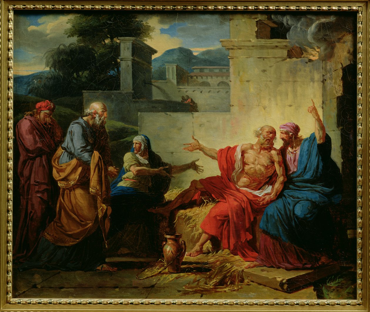 Hiob wird von seiner Frau gescholten, ca. 1790 von François André Vincent