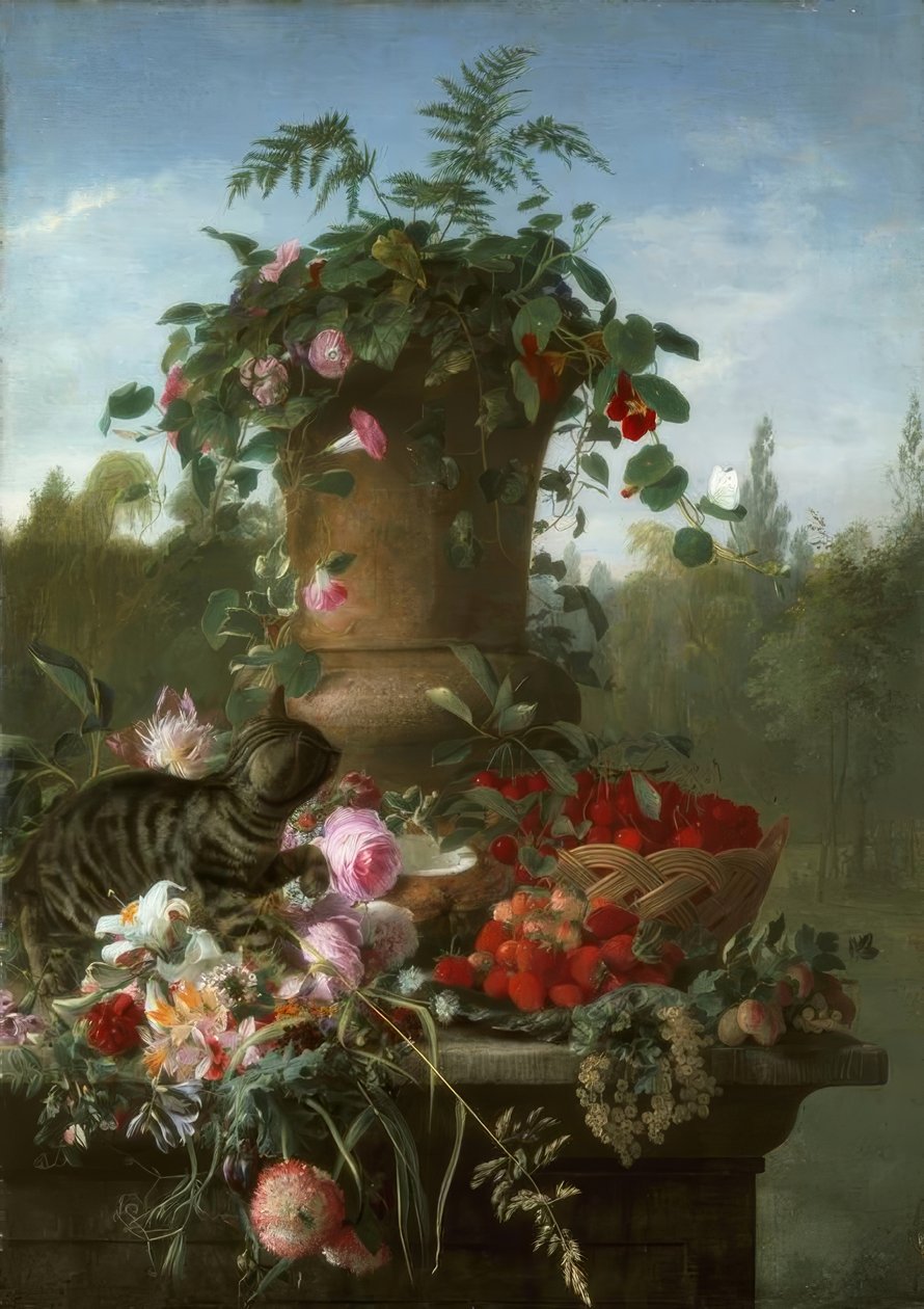 Stillleben mit Blumen und Früchten von François Antoine de Bruycker