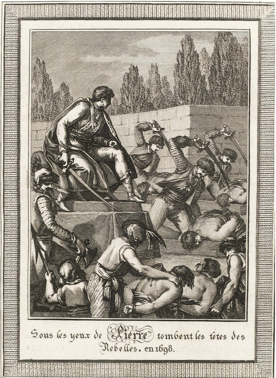 Die Hinrichtung der Strelitzen. Aus: Histoire de Russie von Blin de Sainmore, ca. 1800 von François Anne David
