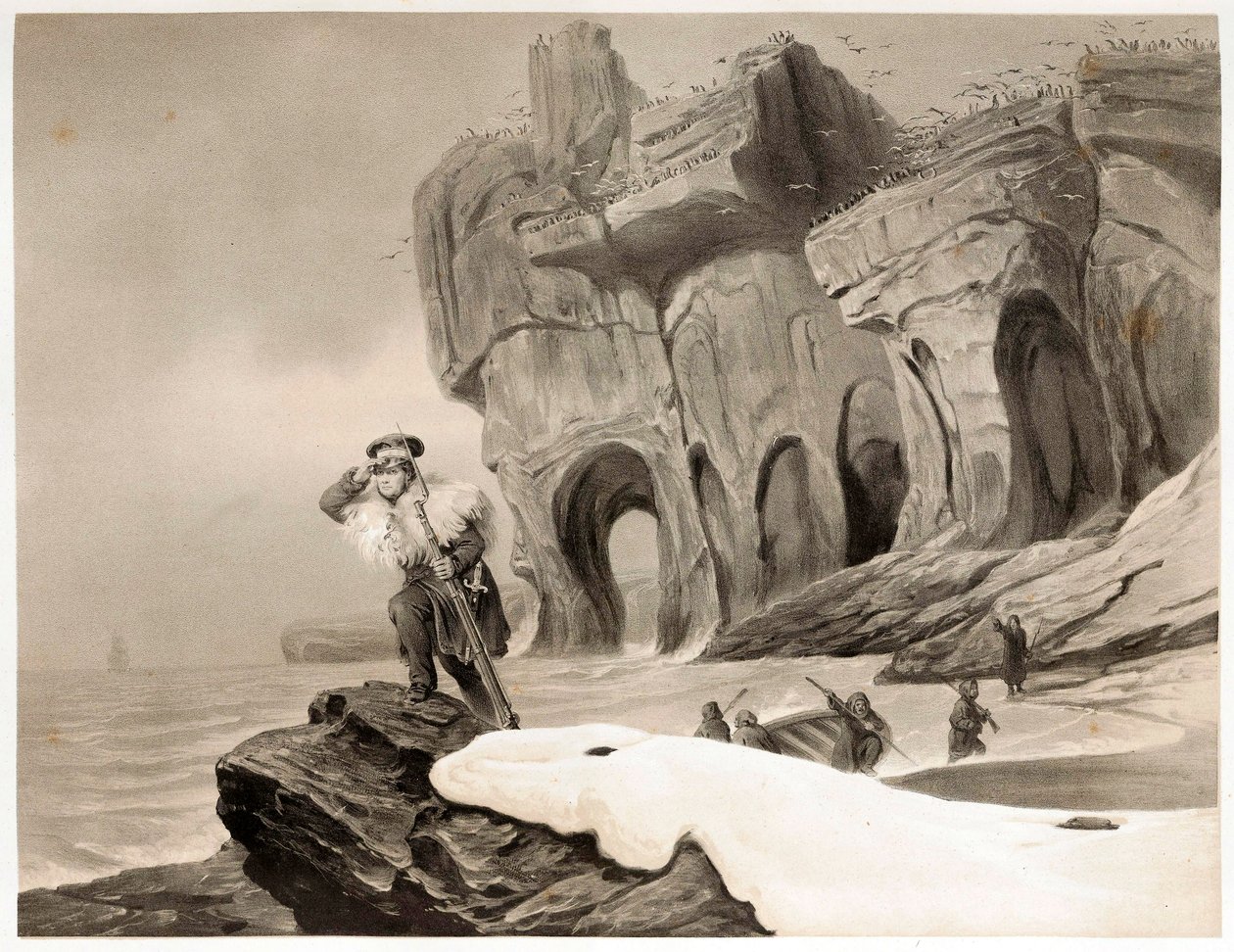 Bäreninsel aus Voyages en Scandinavie, en Laponie, au Spitzberg et aux Feroe, veröffentlicht 1852 von François Auguste Biard
