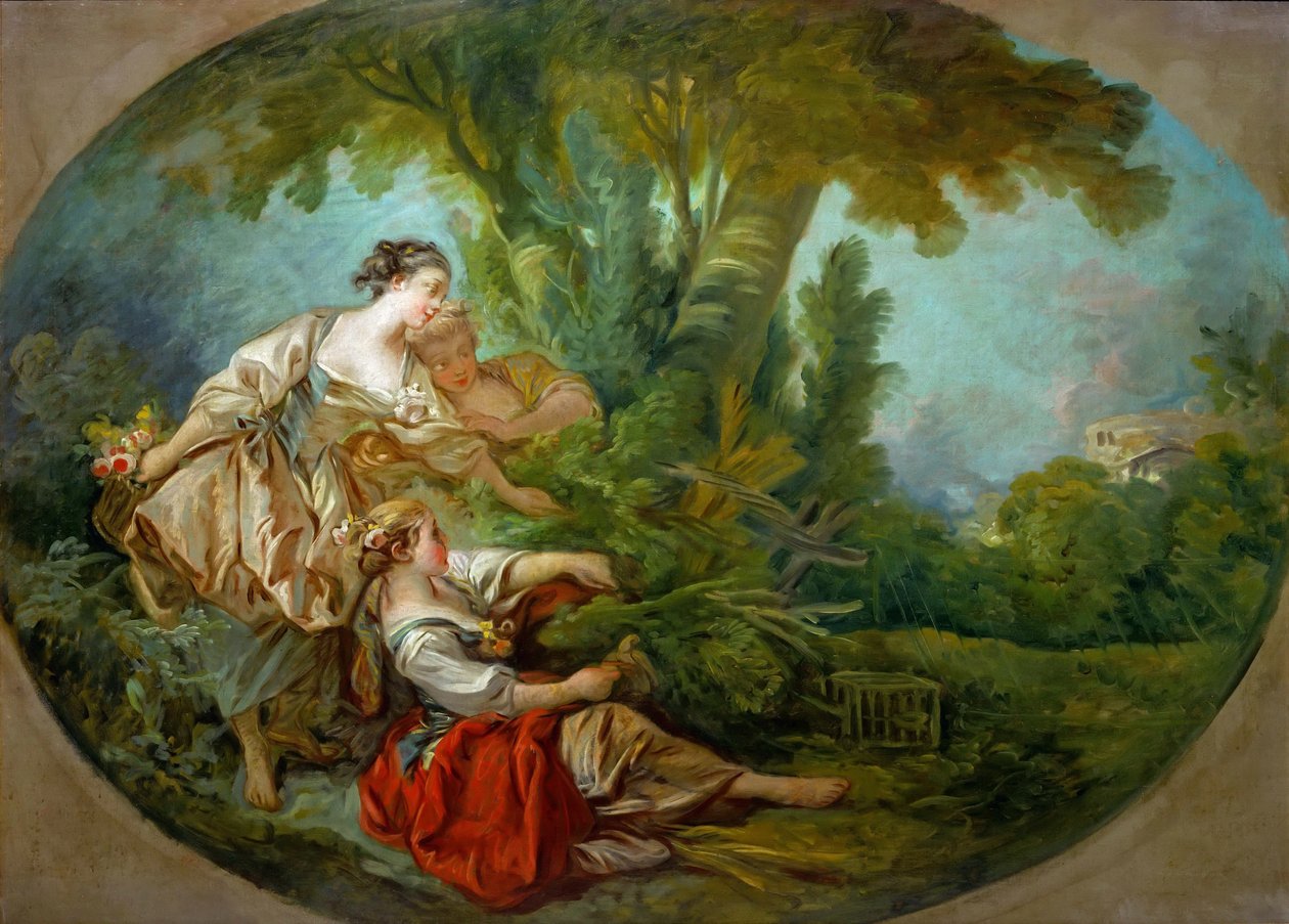 Lappeau, genannt. Lappeau, genannt der Lockvogel, auch genannt Der gefangene Vogel von François Boucher