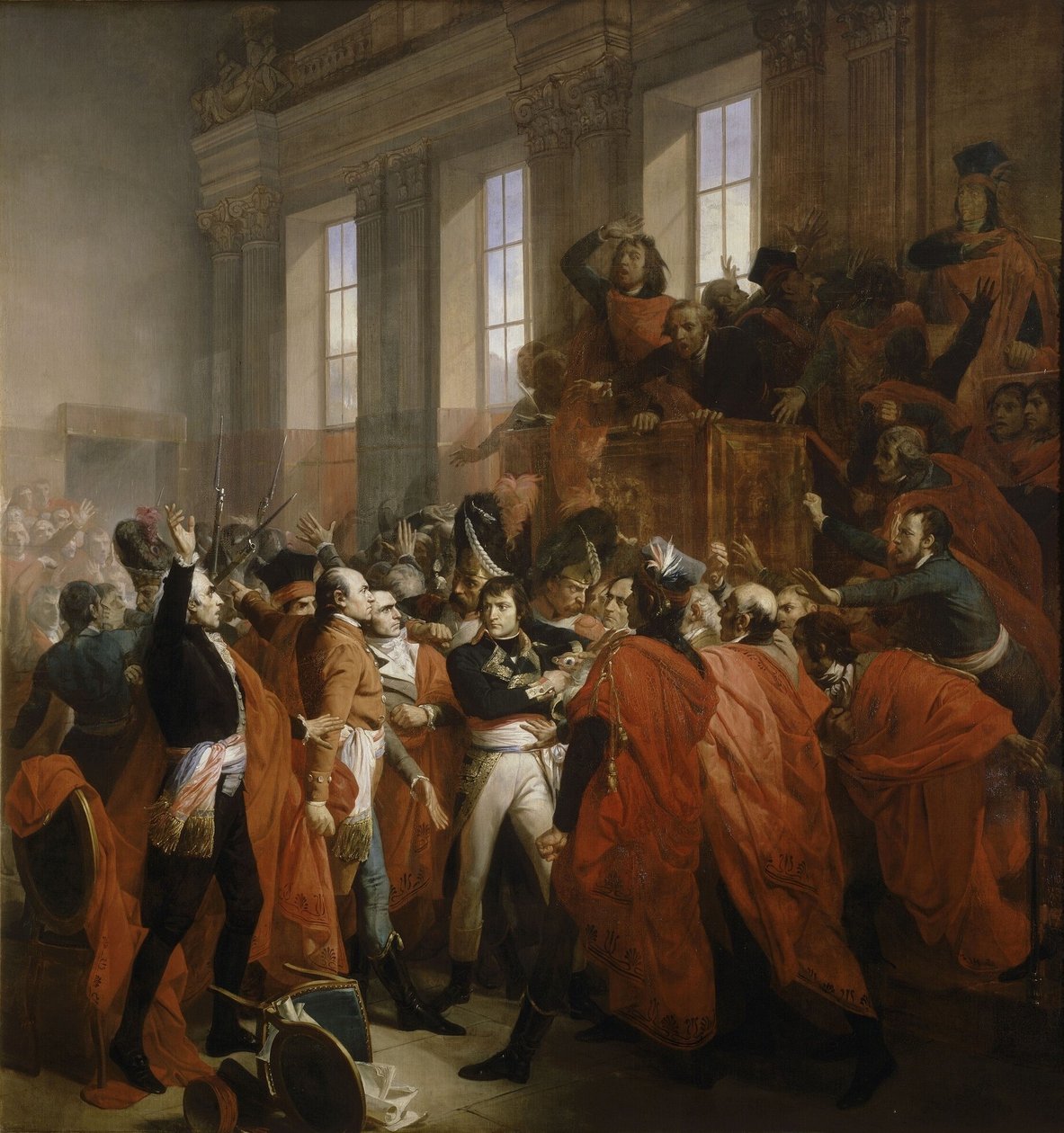 Napoleon Bonaparte im Staatsstreich des 18. Brumaire in Saint-Cloud von Francois Bouchot