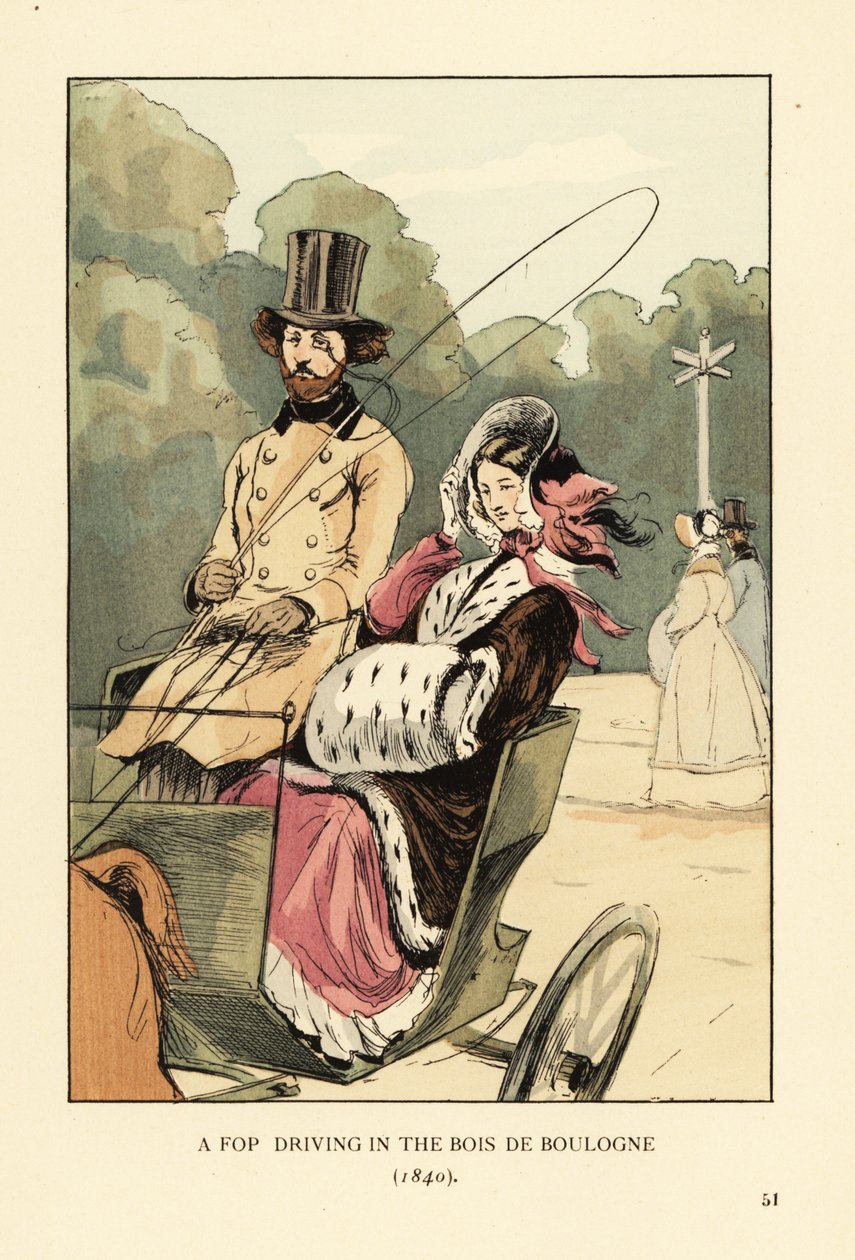 Ein Geck fährt im Bois de Boulogne von François Courboin