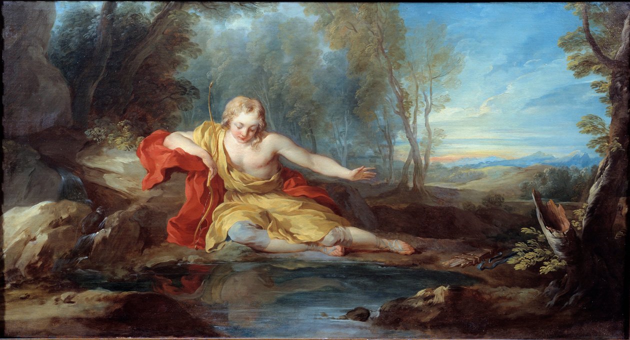 Narziss betrachtet sein Spiegelbild von François Lemoyne