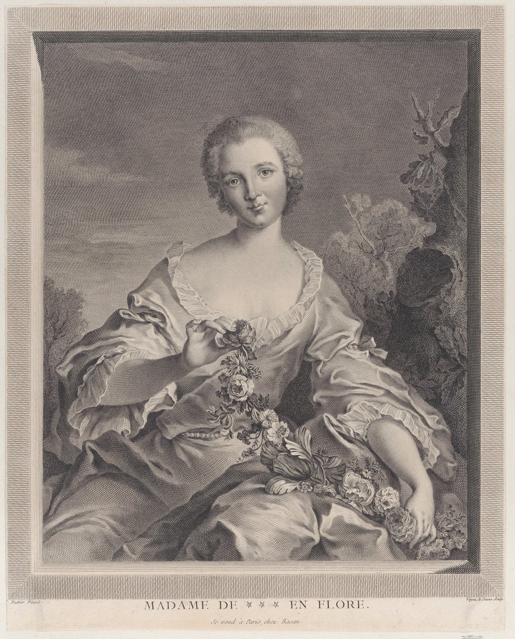 Porträt von Louise Henriette de Bourbon Conti als Flora, 1766-1805 von François Voyez