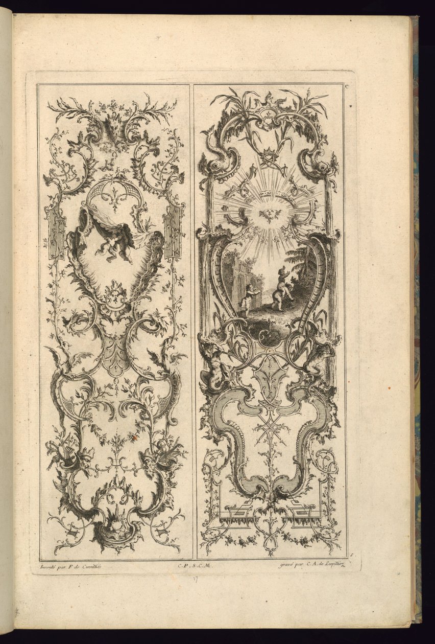 Entwurf für zwei Paneele von François de Cuvilliés the Elder