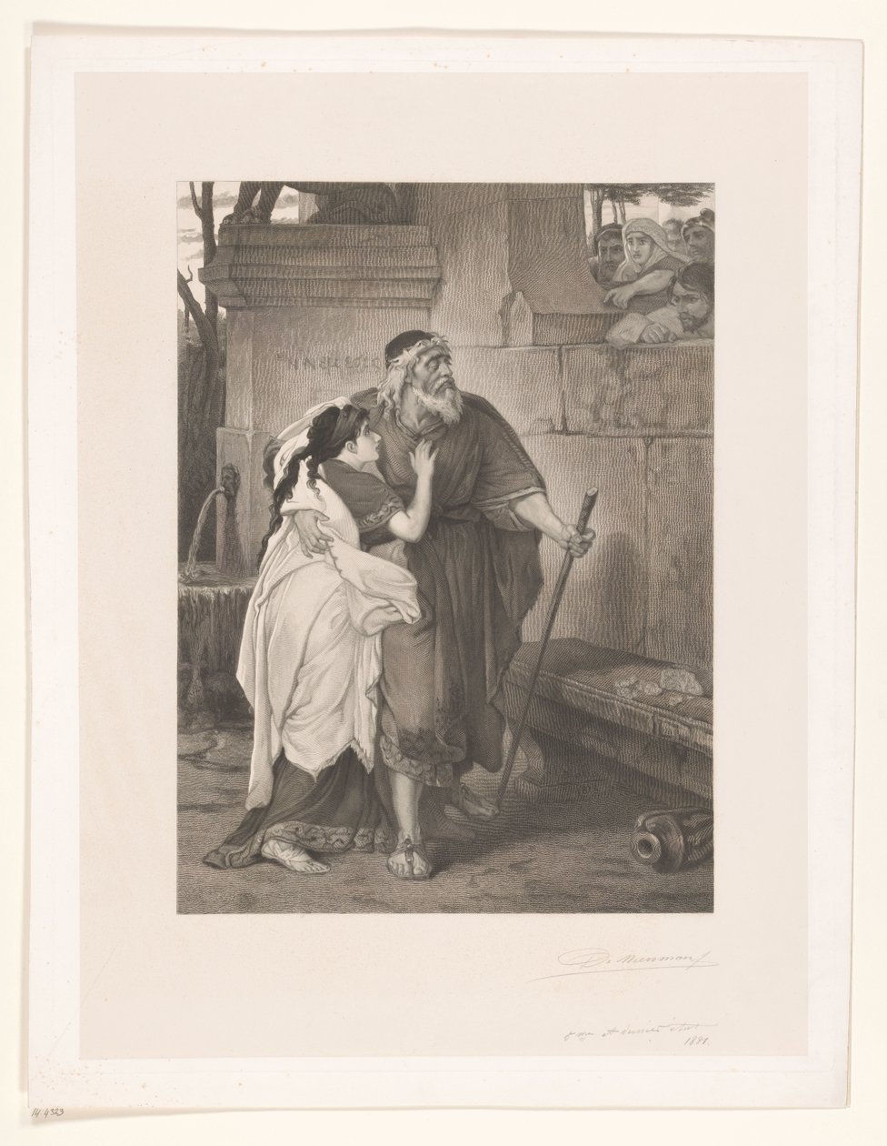 Blinder Ödipus geführt von Antigone von François de Meersman (signed by artist)
