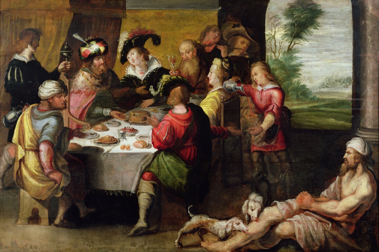 Das Gleichnis vom reichen Mann und Lazarus von Frans II Francken the Younger