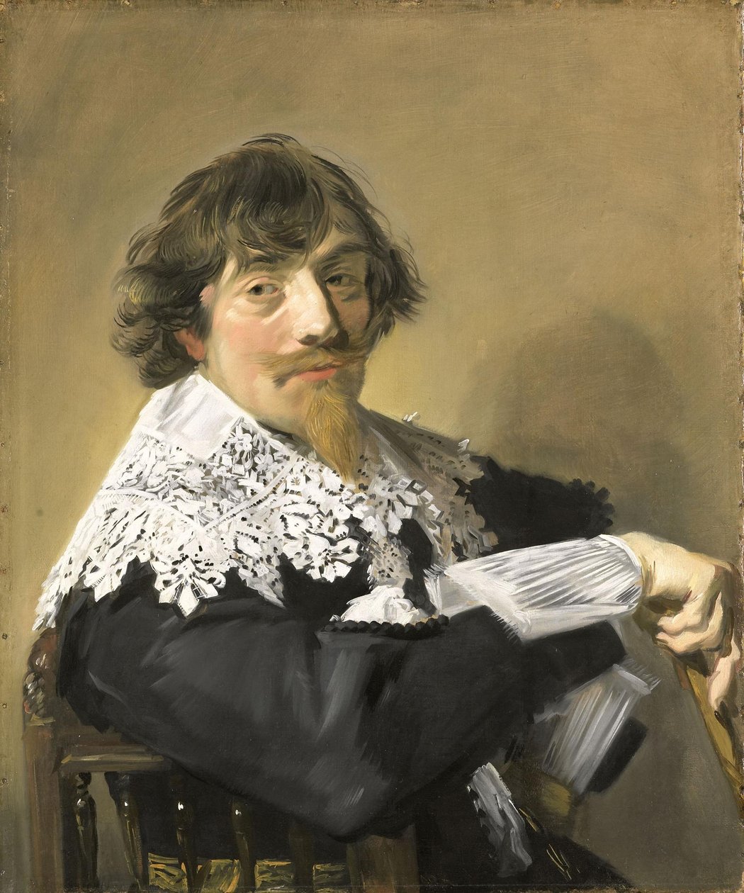 Porträt eines Mannes, möglicherweise Nicolaes Hasselaer (1593-1635). Brauer und Hauptmann einer militärischen Einheit in Amsterdam von Frans Hals