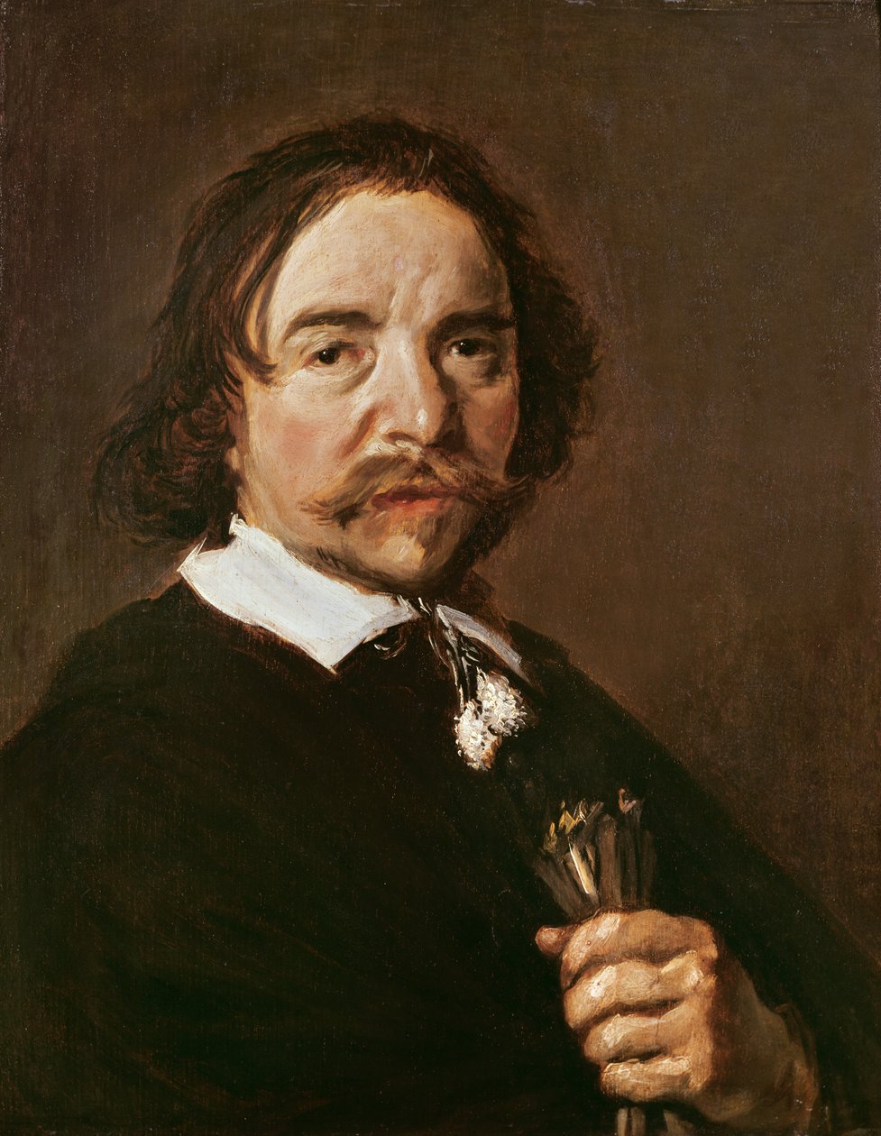 Porträt eines Mannes mit Handschuh und schwarzem Haar, ca. 1657 von Frans Hals