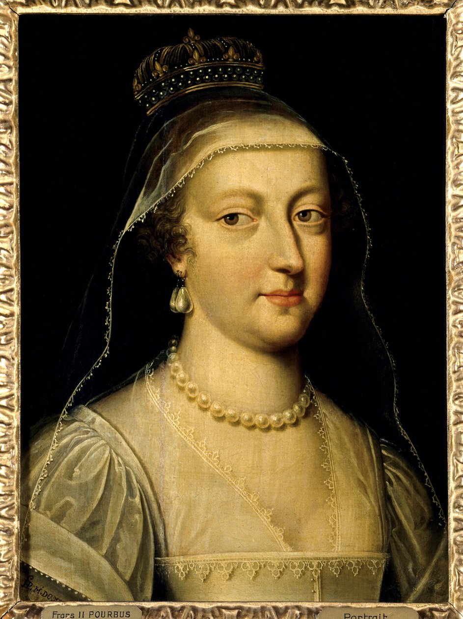 Porträt von Anna von Österreich (1601-1666), Königin von Frankreich. Gemälde von Frans Pourbus dem Jüngeren (Francois (Franz) Porbus) von Frans II Pourbus