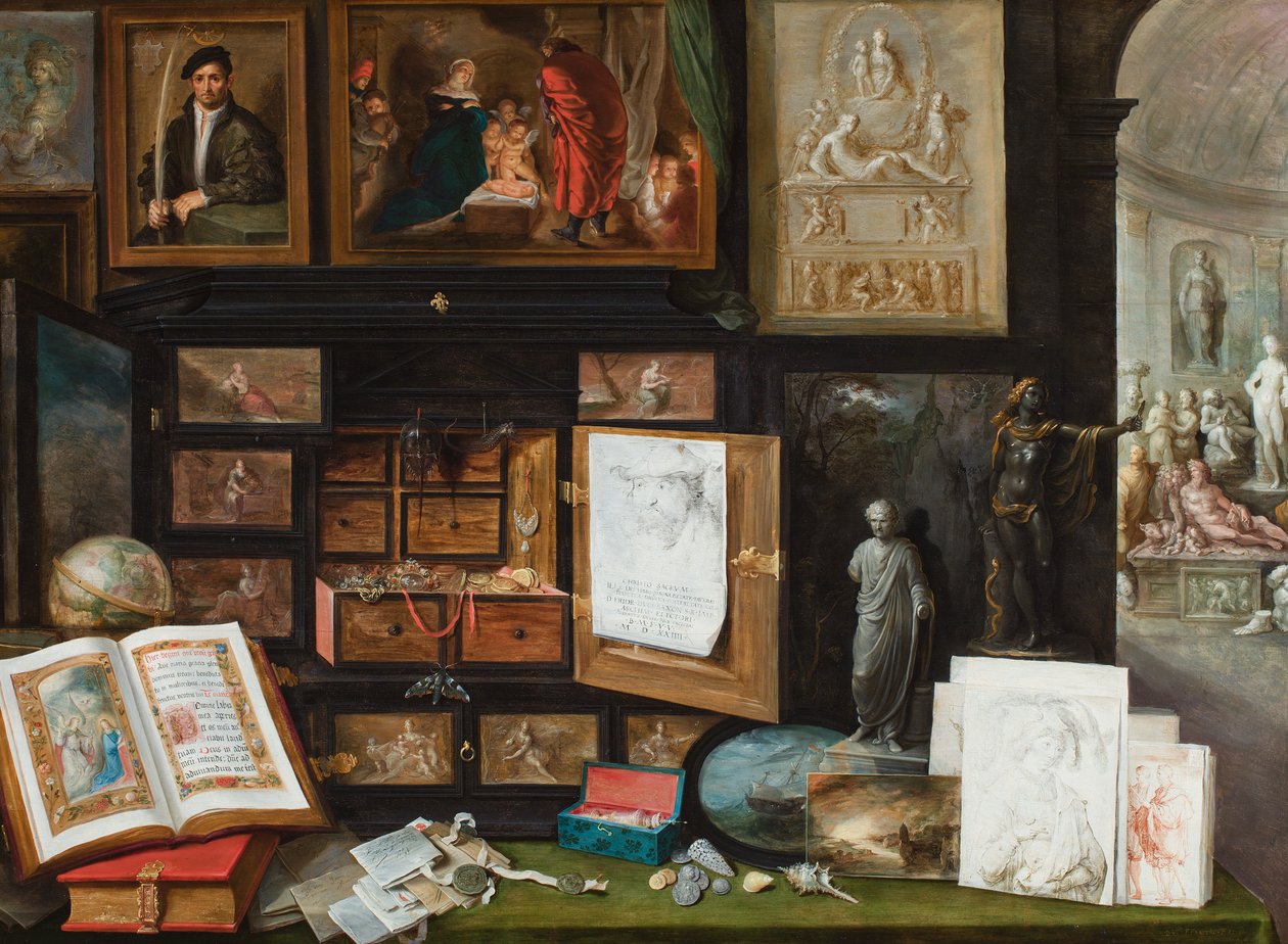 Ein Sammlerkabinett, ca. 1617 von Frans II the Younger Francken