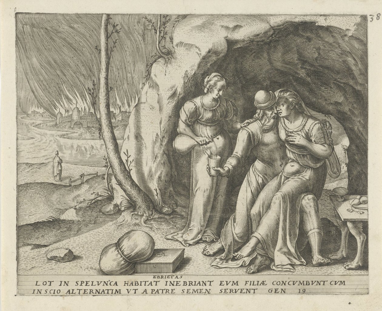 Lot und seine Töchter (Ebrietas) (Geschichte von Lot) von Frans Menton