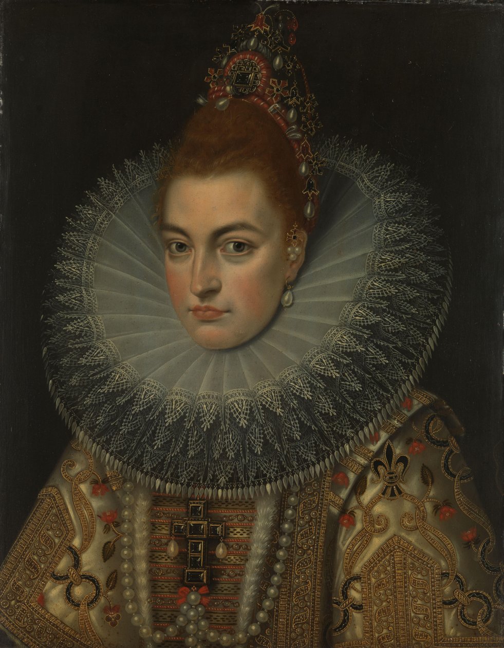 Porträt von Erzherzogin Isabella Clara Eugenia (1566-1633), Infantin von Spanien von Frans Pourbus (II) (workshop of)