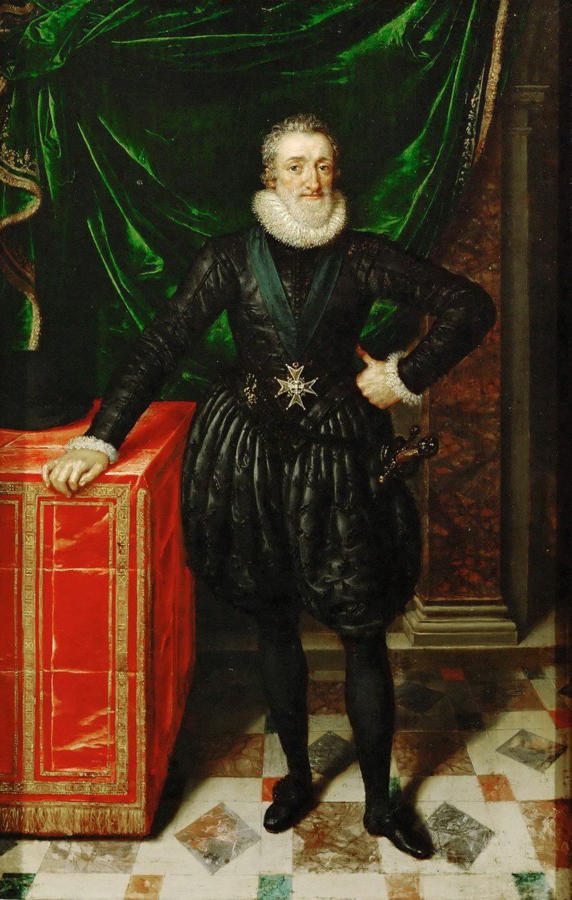 Porträt von Heinrich IV. (1553-1610), König von Frankreich, in schwarzem Kostüm von Frans Pourbus the Younger