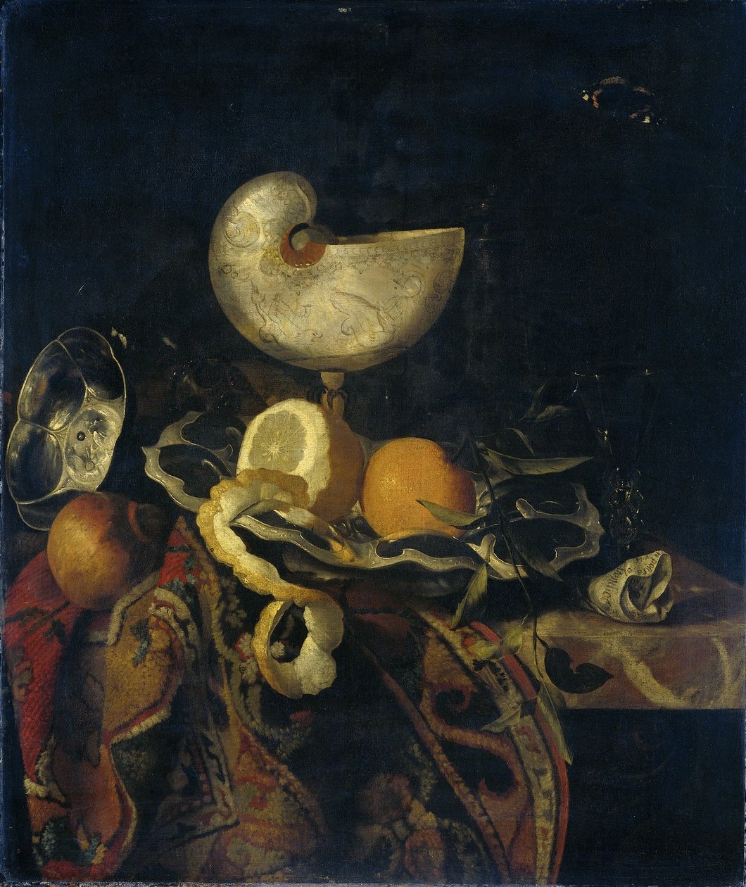 Stillleben mit Nautilus-Pokal von Frans Sant-Acker