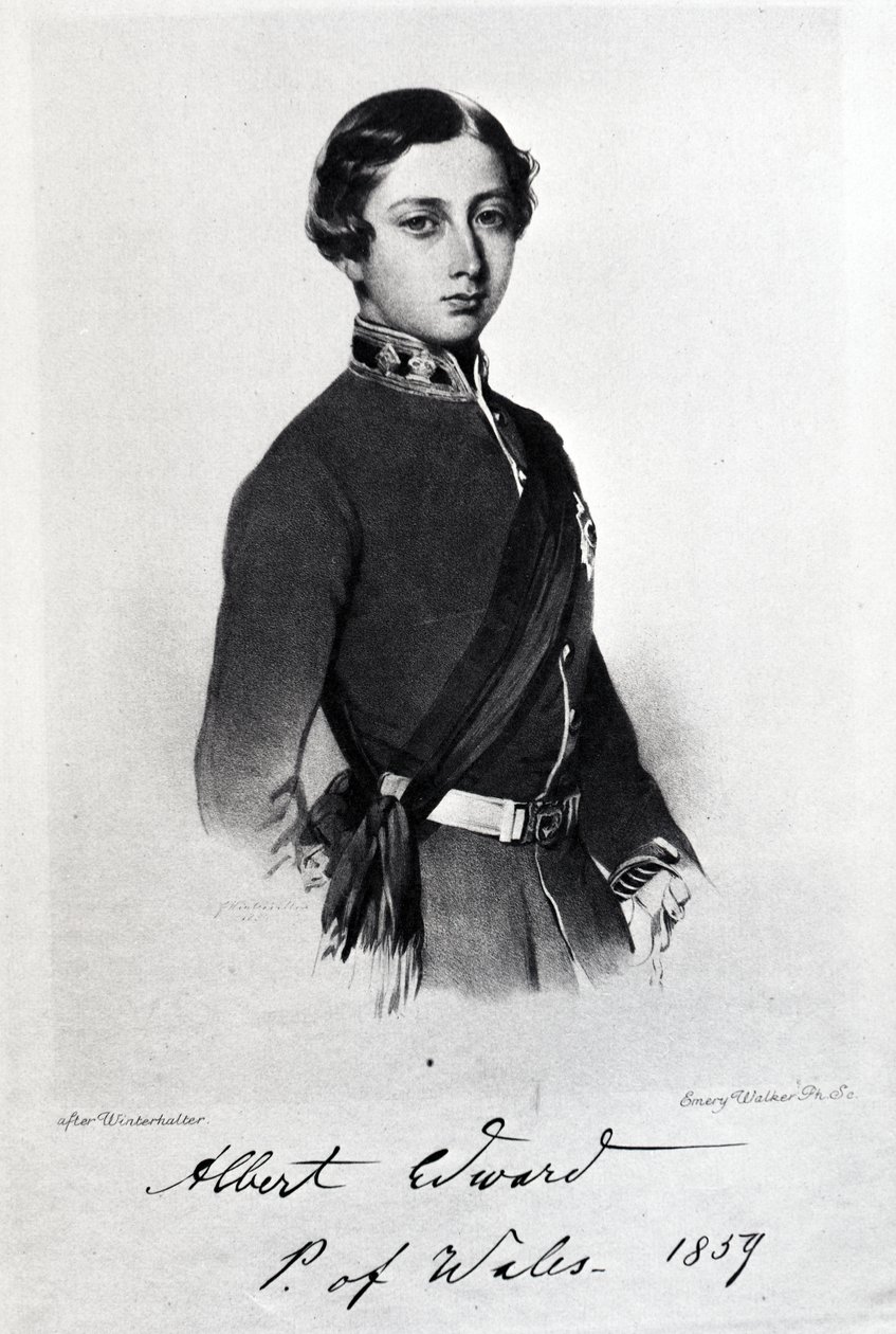 Edward, Prinz von Wales, graviert von Emery Walker von Franz Xaver Winterhalter