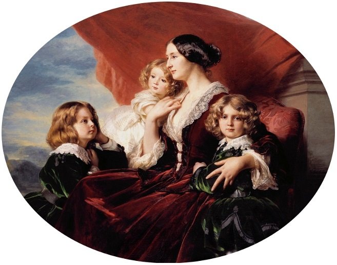 Porträt von Eliza Krasiska mit Kindern von Franz Xaver Winterhalter