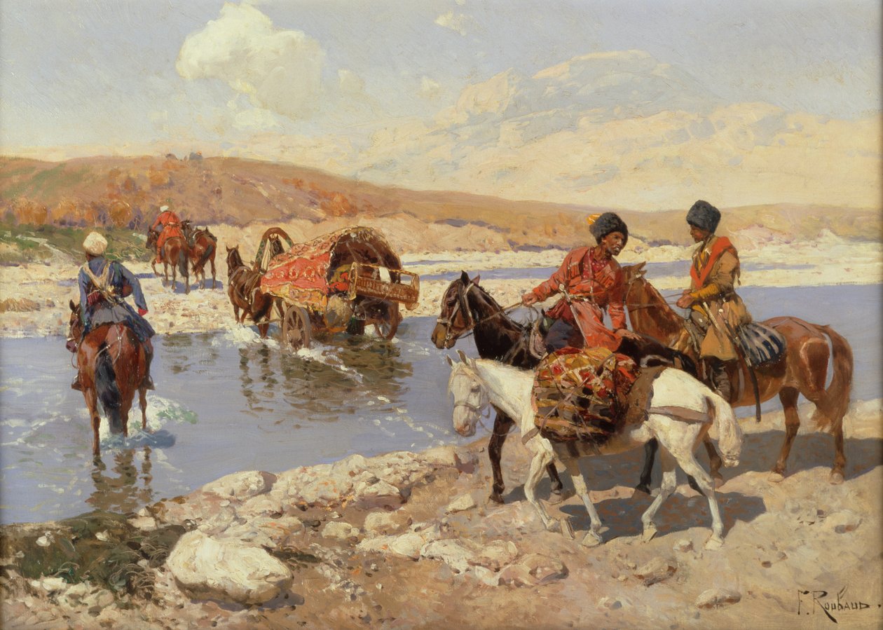Flussüberquerung von Franz Alekseevich Roubaud