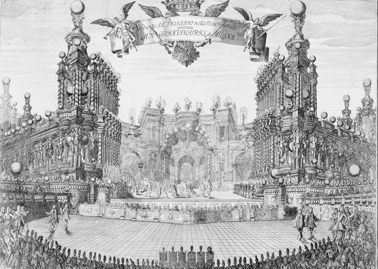 Proszenium für Angelica, Vincitrice di Alcina, 1716 von Franz Ambros Dietel