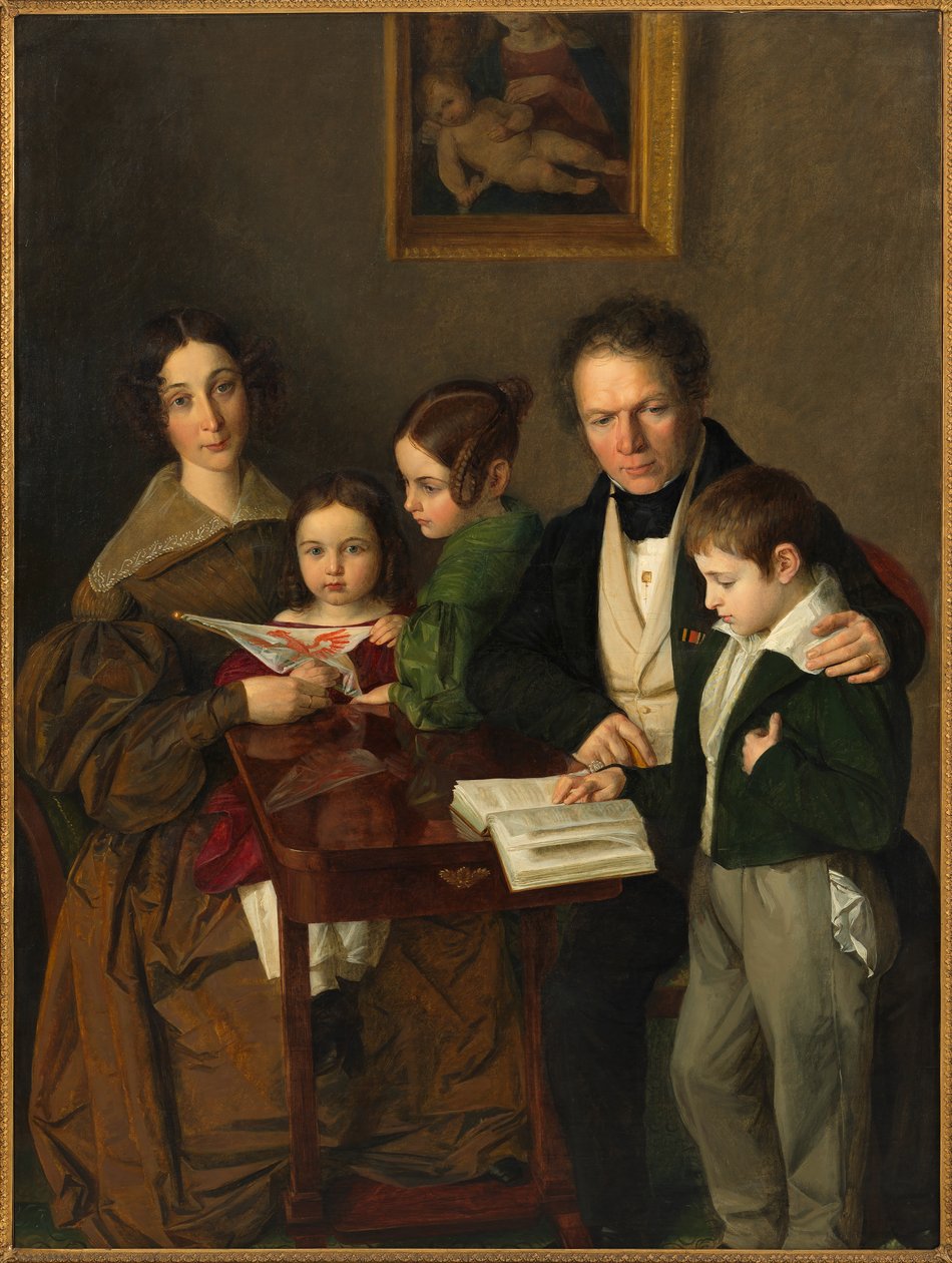 Der Komponist Johann Baptist Gänsbacher 1778-1844 und seine Familie, ca. 1838 von Franz Anton Stecher