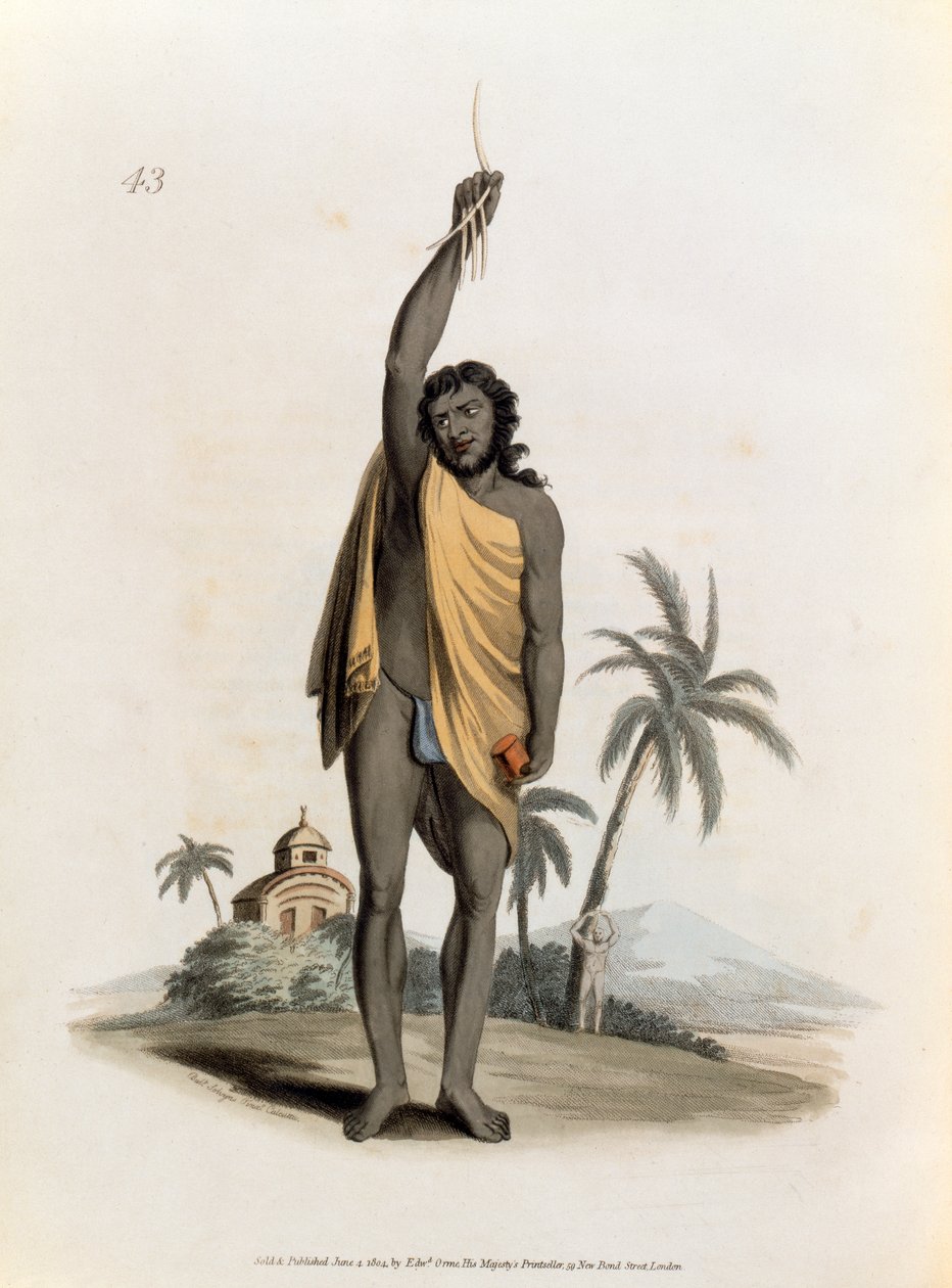 Hindu-Priester, veröffentlicht von Edward Orme, 1804 von Franz Balthazar Solvyns