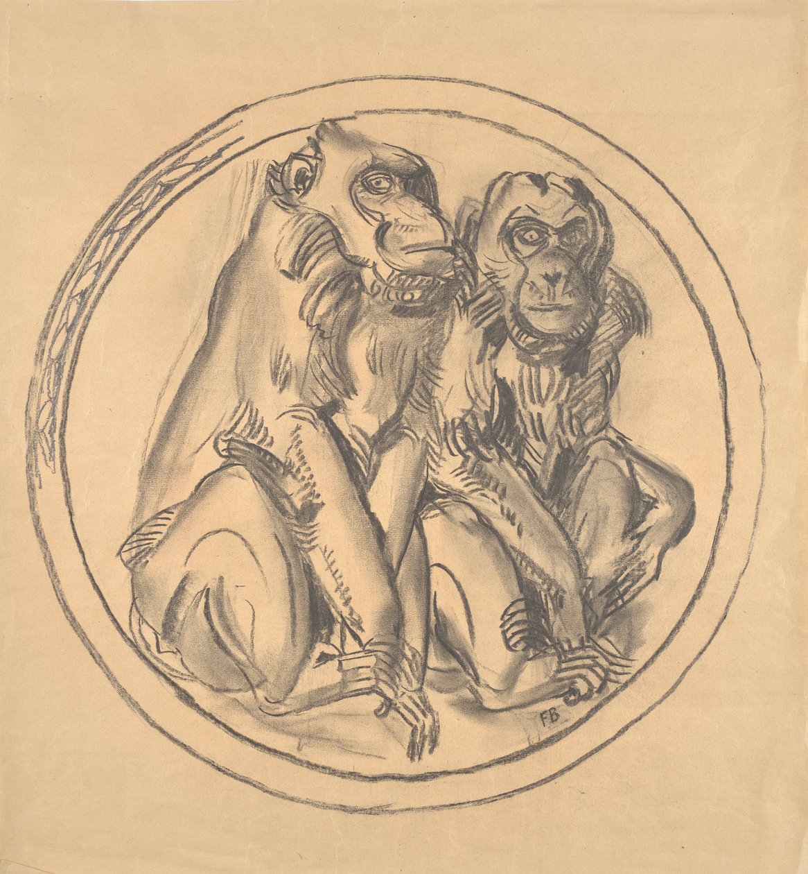 Entwurf zum Relief im Affenhaus des Schönbrunner Tiergartens von Franz Barwig d. Ä.