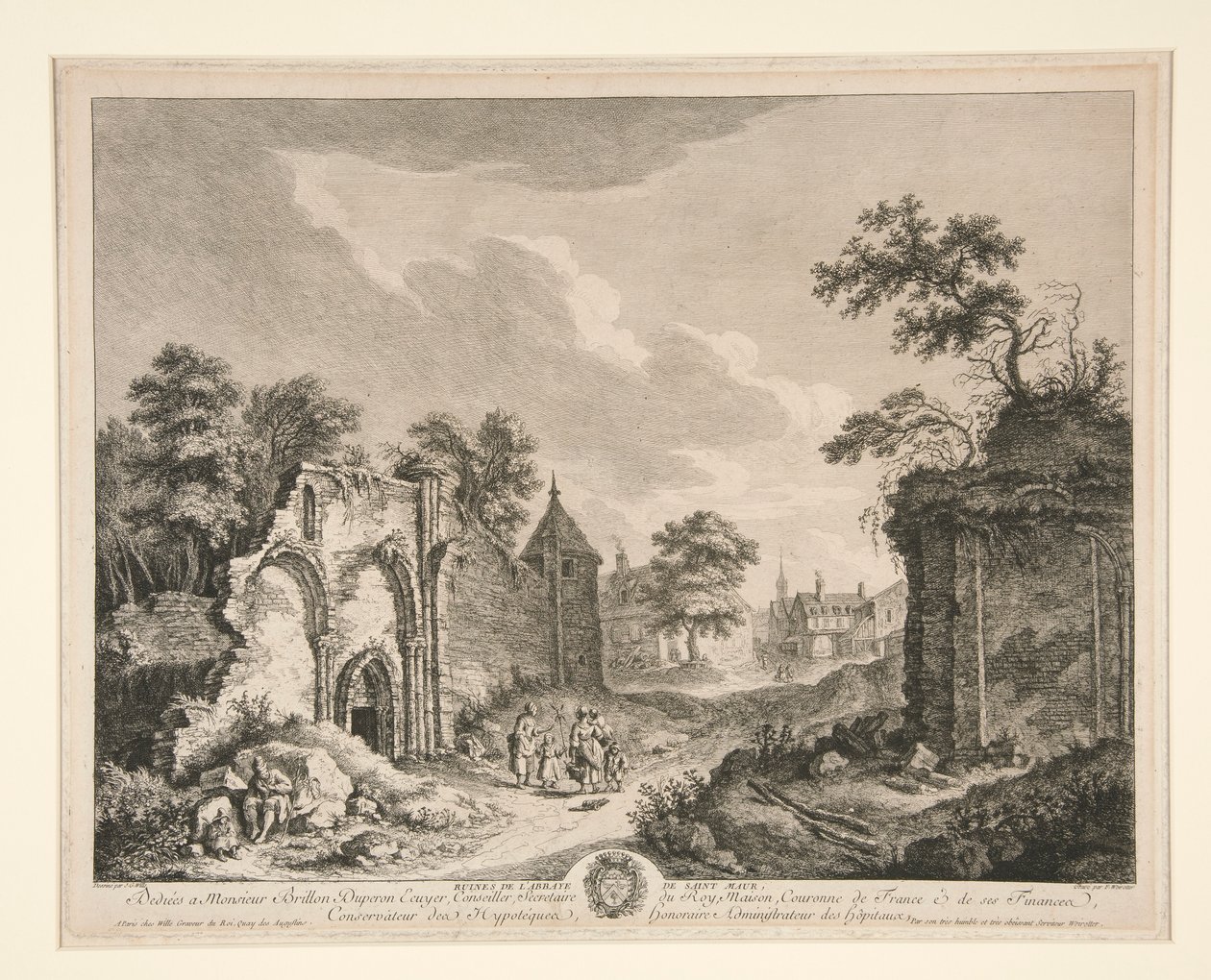 Ruinen der Abtei von St. Maur von Franz Edmund Weirotter