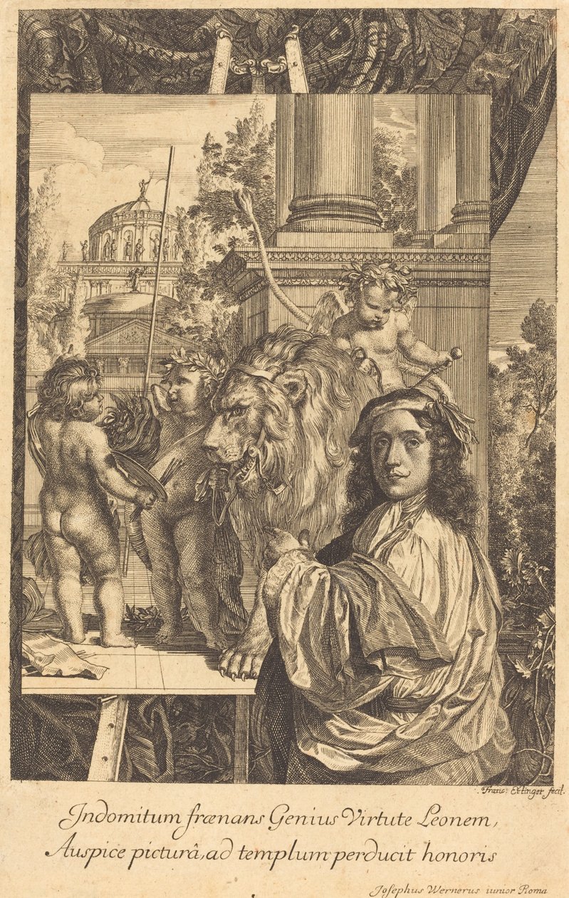 Selbstporträt von Joseph Werner von Franz Ertinger after Joseph Werner
